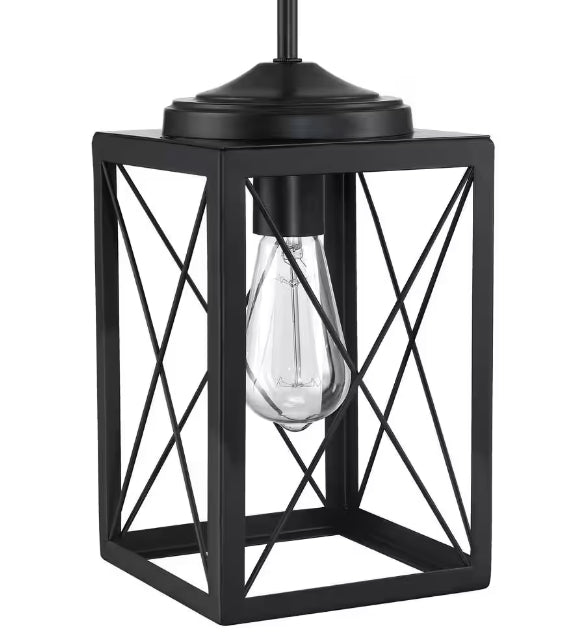 1-Light Cage Mini Pendant Light in Matte Black