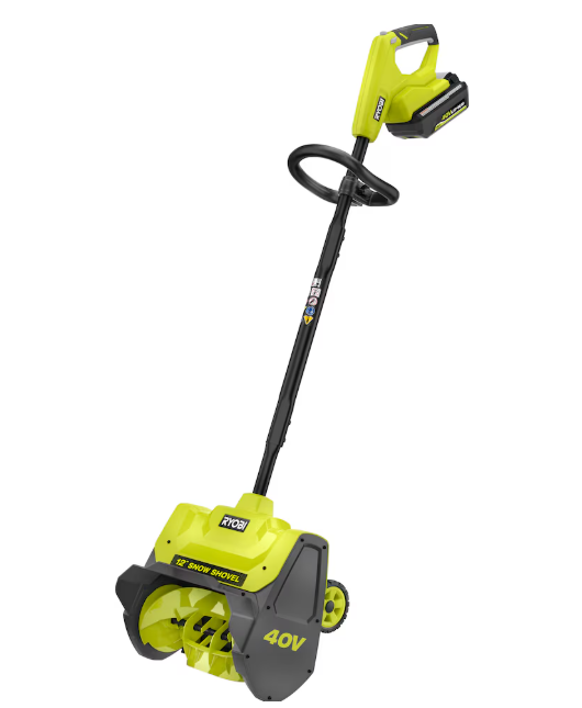RYOBI 40V Cordless 12-inch Wheeled Snow Shovel
