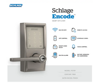 Schlage Encode Smart Lock Wifi Lever Century Satin Nickel