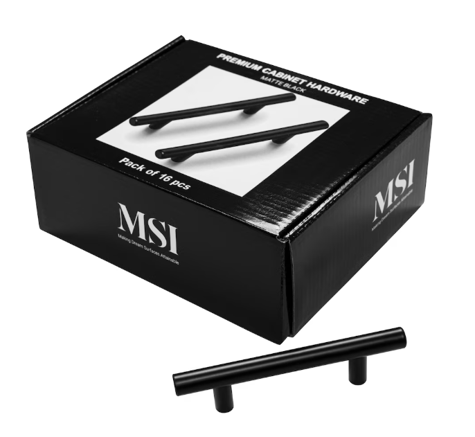 Matte Black Simple Bar Cabinet Drawer Pull (16-Pack)