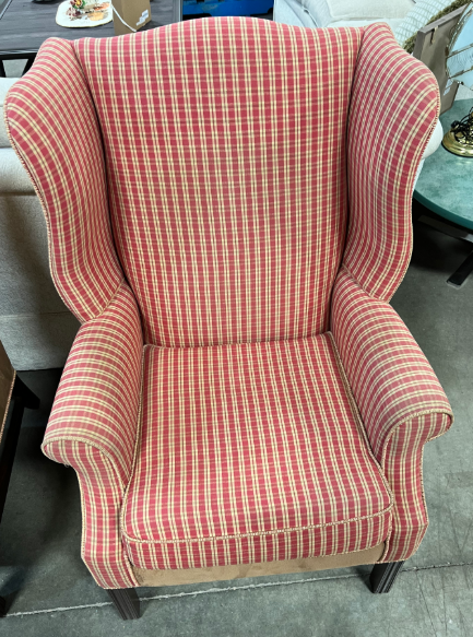 Plaid Wing Back Chair