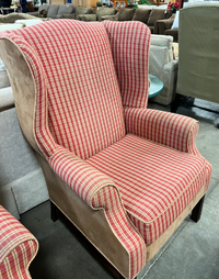 Plaid Wing Back Chair
