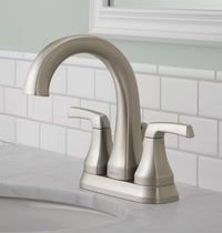 Delta Portwood Two Handle Lever Centreset Bathroom Sink Faucet Deck Mount Standard Flow in Spotshield Brushed Nickel