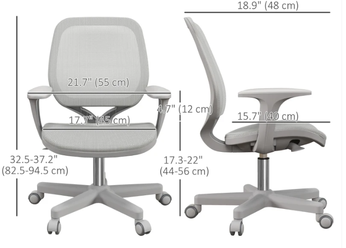 Vinsetto Office Chair -  Mesh Back -  Swivel Castors -