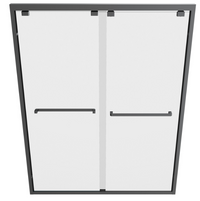 Encore Sliding Semi Frameless Shower Door in Matte Black