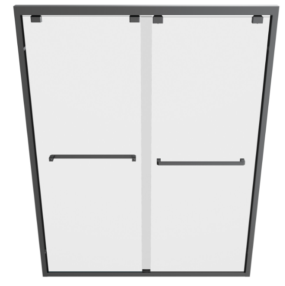 Encore Sliding Semi Frameless Shower Door in Matte Black