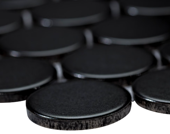 Retro Black Round 2" - - 10.23" x 11.81" Matte Porcelain Floor and Wall Tile