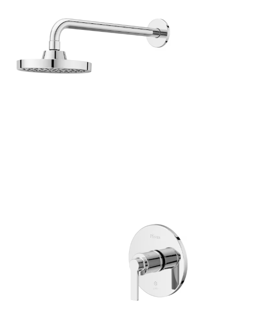 Maritime Single Handle Round Wall Mount 1-Spray Shower Faucet with Rain Shower