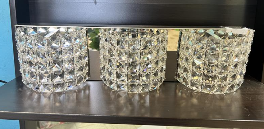 3-Light Chrome Wall Sconce