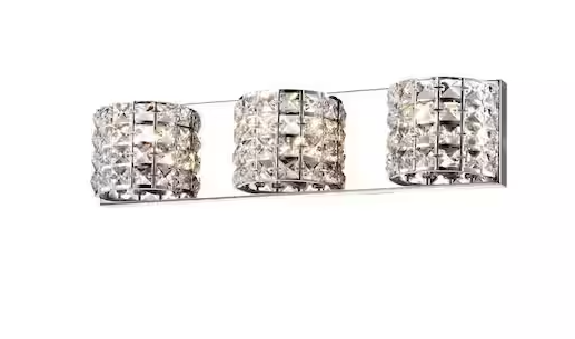 3-Light Chrome Wall Sconce