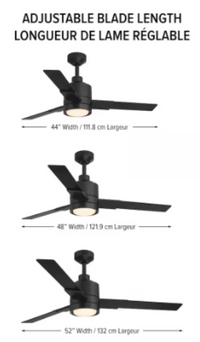 Indoor/Covered Outdoor Matte Black LED Ceiling Fan with Remote