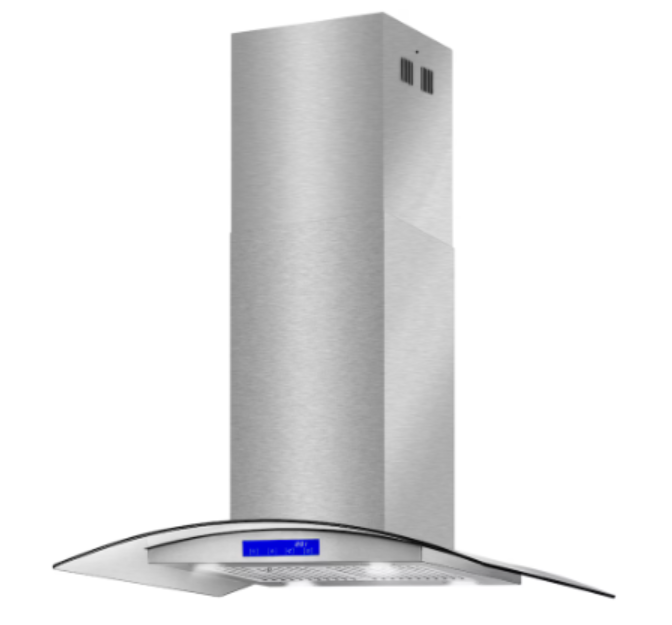36 in. Lumin Collection Ducted Island Range Hood, Soft Touch Controls, Stainless Steel