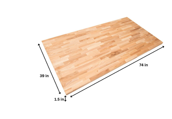 6 ft. L x 39 in. D Unfinished Birch Butcher Block Island Countertop