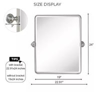 Rectangular Metal Framed Wall Mounted Bathroom Vanity Mirror in Brushed Nickel
