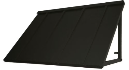92"W Metal Standing Seam Awning in Black