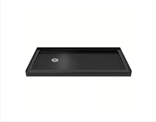 SlimLine 30 x 60 x 2 3/4 Left Drain Single Threshold Shower Base in Black