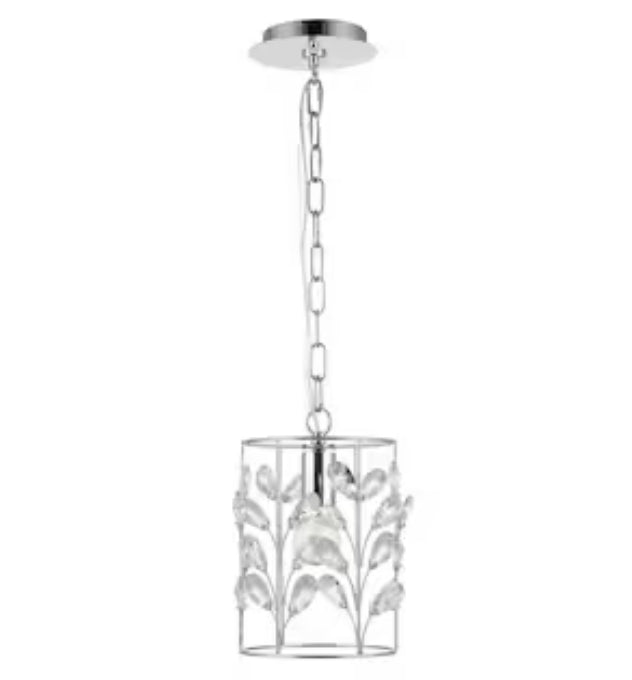 Florian 1-Light Pendant Lighting with Crystal in Chrome, 39260-LWU