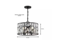 Bright House Lighting 4-Light Pendant in Black, 30686-HBT