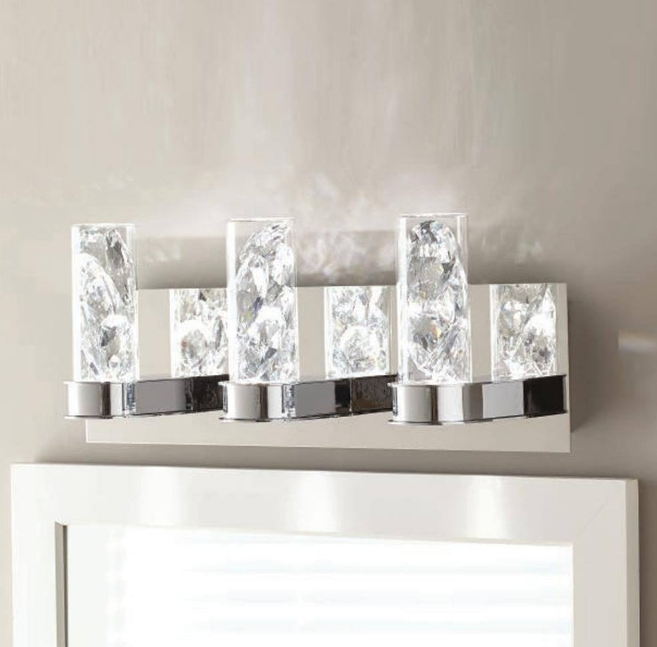 Cusseta 23-Watt Crystal Integrated LED 3-Light Vanity Light