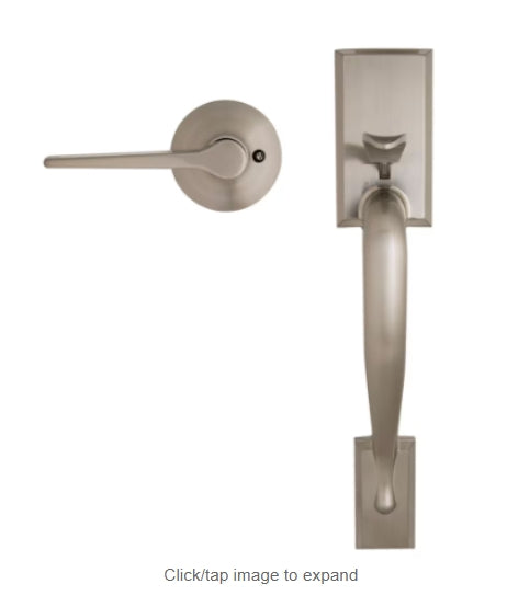 Defiant Sonora Satin Nickel Door Handleset without Deadbolt with Freedom Interior Door Lever