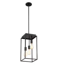 Rectangular 3-Light Pendant in Black Metal, 35267-HBT