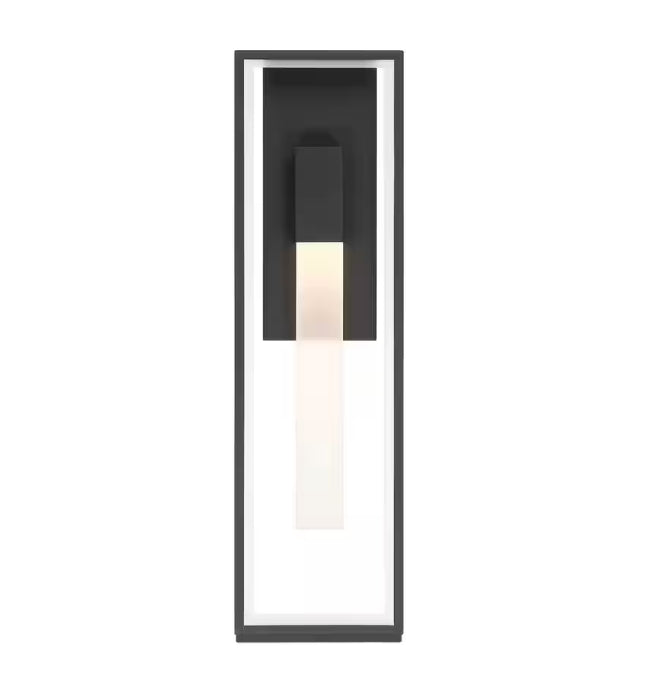 Rectangular 24 in LED Outdoor Wall Sconce in Black Steel, 46189-HBT