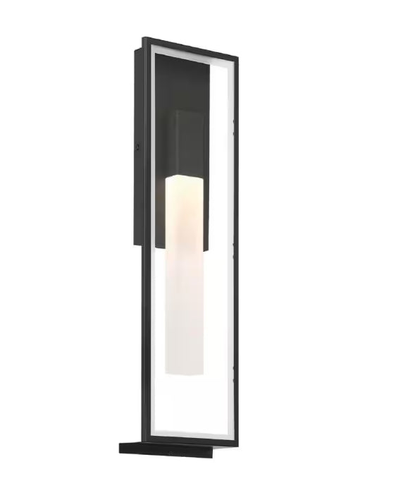 Rectangular 24 in LED Outdoor Wall Sconce in Black Steel, 46189-HBT