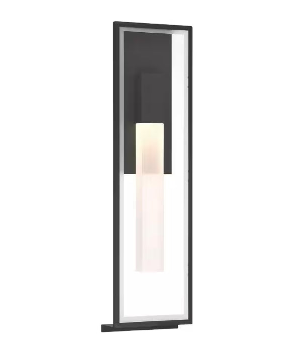 Rectangular 24 in LED Outdoor Wall Sconce in Black Steel, 46189-HBT