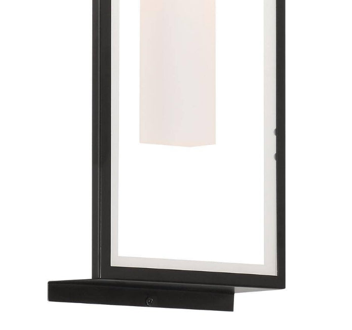 Rectangular 24 in LED Outdoor Wall Sconce in Black Steel, 46189-HBT