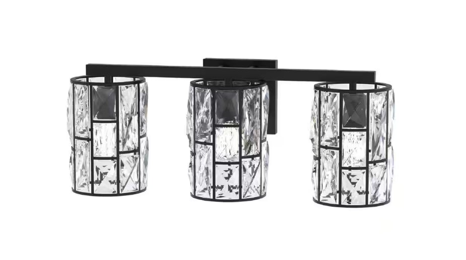 3 Light Kristella Vanity in Black Metal 46472-HBTB