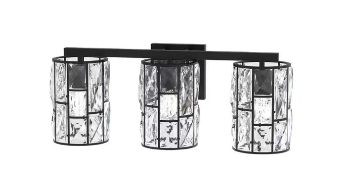 3 Light Kristella Vanity in Black Metal 46472-HBTB