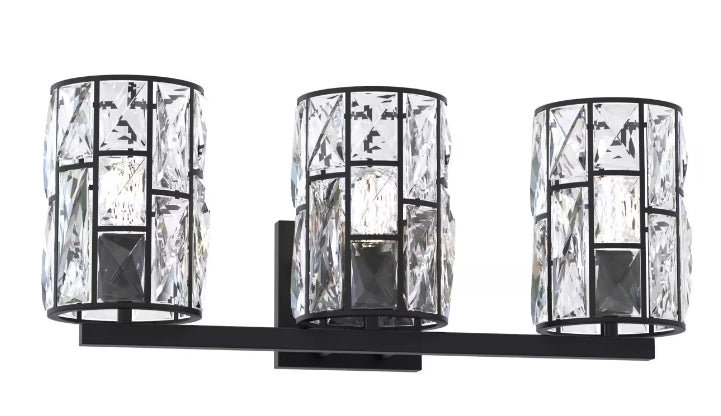 3 Light Kristella Vanity in Black Metal 46472-HBTB