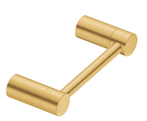 MOEN Align 8-Inch Pivoting Double Post Bathroom Toilet Roll/Toilet Paper Holder in Brushed Gold