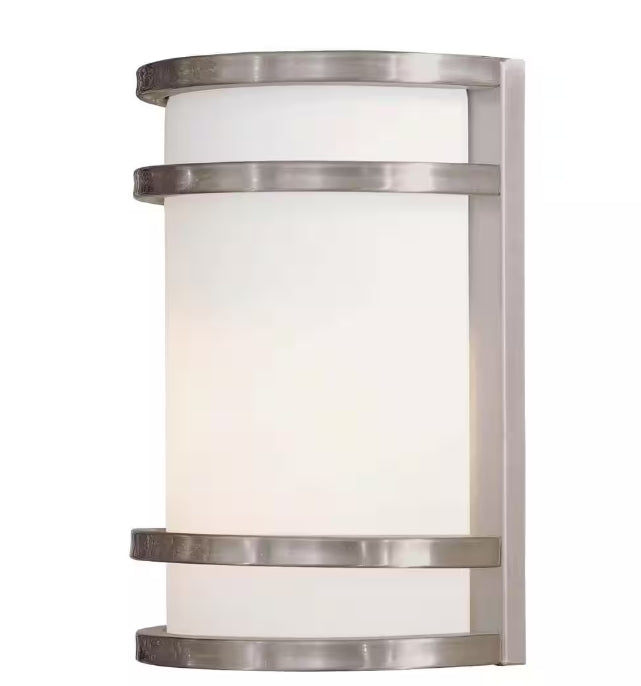 Minka 1-Light Brushed Stainless Steel Outdoor Wall Lantern Sconce