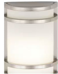 Minka 1-Light Brushed Stainless Steel Outdoor Wall Lantern Sconce