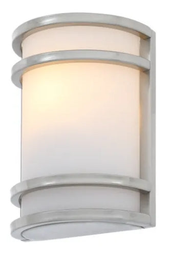 Minka 1-Light Brushed Stainless Steel Outdoor Wall Lantern Sconce