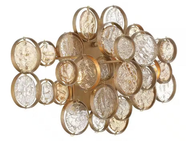 Trento 2-Light Wall Sconce in Pearl Gold Clear