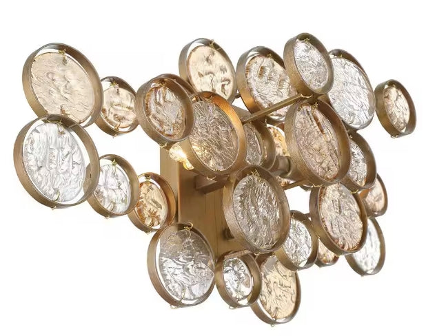 Trento 2-Light Wall Sconce in Pearl Gold Clear