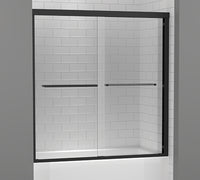 Mirolin Maynor Bathtub Door in Black Metal and Glass Doors (BYBT56PBL)