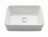 Kraus 20-inch W Rectangular Ceramic Bathroom Sink in White