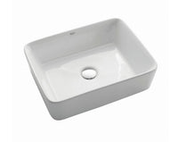 Kraus 20-inch W Rectangular Ceramic Bathroom Sink in White