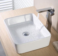 Kraus 20-inch W Rectangular Ceramic Bathroom Sink in White