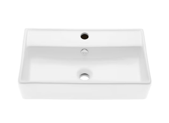 Swiss Madison 26-inch Claire Ceramic Wall Hung Sink in White