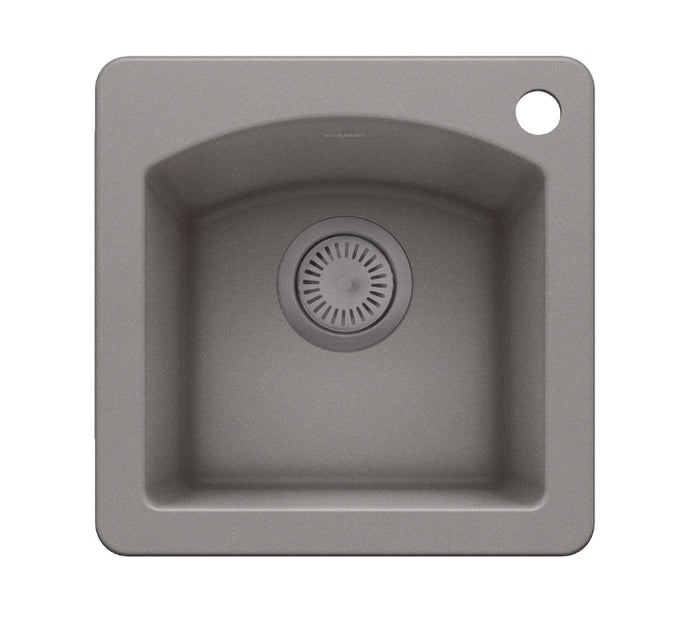 Diamond Silgranit Sink in Metallic Grey