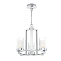 3-Light LED Transitional Hanging Candlestick Chandelier in Chrome