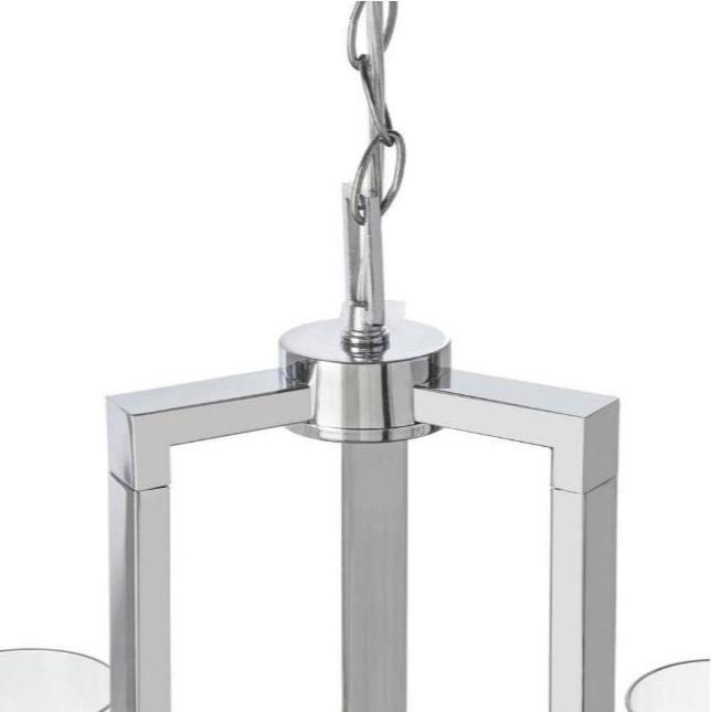 3-Light LED Transitional Hanging Candlestick Chandelier in Chrome