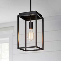 Home Decorators Rollins 1-Light Mini Pendant in Black