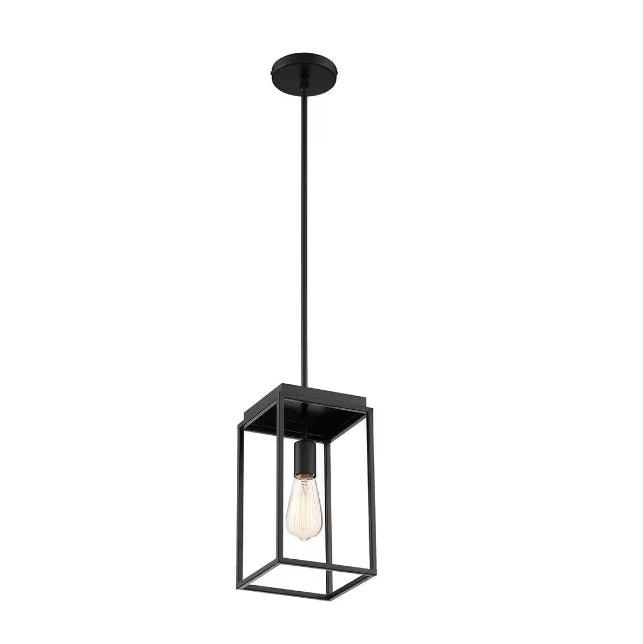 Home Decorators Rollins 1-Light Mini Pendant in Black