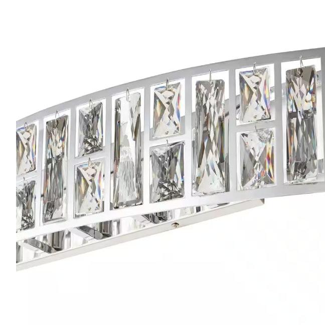 7-Light Vanity Light with Clear Crystal Shade in Chrome