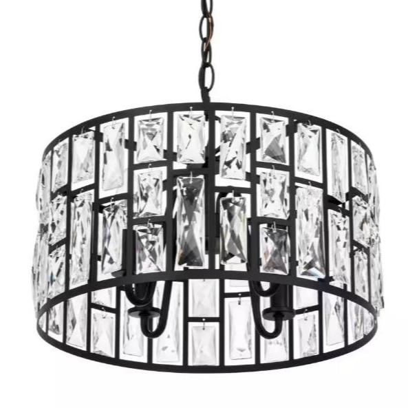 Home Decorators 4-Light Crystal Chandelier in Black